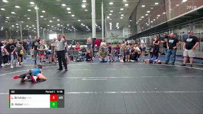 80 lbs Round 5 (8 Team) - Logan Brickley, U2 Upstate Uprising Blue vs Brennan Reber, Buffalo Valley WC