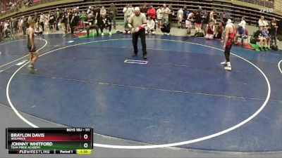 111 lbs Quarterfinal - Johnny Whitford, Team Pride Academy vs Braylon Davis, Wolfpack