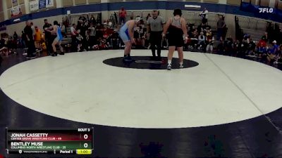 175 lbs Round 3 (3 Team) - Bentley Muse, Columbus North Wrestling Club vs Jonah Cassetty, Center Grove Wrestling Club