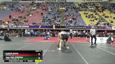 197 lbs Finals (8 Team) - Austin Roos, Central vs Treyten Steffen, Cornell College