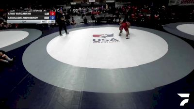 120 lbs Arno Vardanyan, LAWA - Los Angles Wrestling Association vs Abdulazis Abdybekov, BAWA-Bay Area Wrestling Association