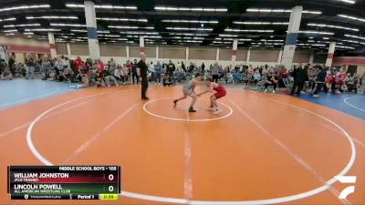 105 lbs Cons. Round 1 - Lincoln Powell, All American Wrestling Club vs William Johnston, Jflo Trained