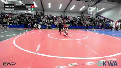 58 lbs 3rd Place - Dean Mote, Skiatook Youth Wrestling 2022-23 vs Caleb Hall, Newkirk Takedown Club