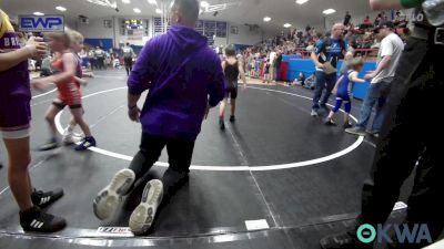 46 lbs Quarterfinal - Wyatt Hogan, Bristow Youth Wrestling vs Stetson Manuel, Newkirk Takedown Club