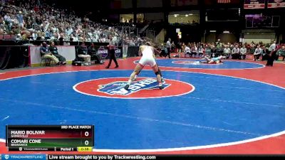 6A-144 lbs 3rd Place Match - Comari Cone, Brunswick vs Mario Bolivar, Gainesville