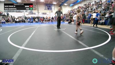 52 lbs Semifinal - Jack Crain Jr, Skiatook Youth Wrestling vs Shia Sandoval, Ponca City Wildcat Wrestling