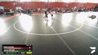 67 lbs Cons. Round 2 - Cole Cuyler, Milton Monsters Wrestling Club vs Gavin Decker, Team Nazar Training Center