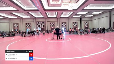 130 lbs Semifinal - Addison Claassen, Pa vs Ava Lee Williams, Pa