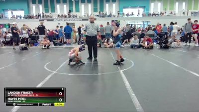 90 lbs Round 7 (8 Team) - Landon Fraser, U2 Upstate Uprising Gold vs Hayes Moll, Eagle Empire