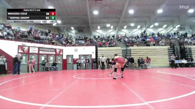 155 lbs Quarterfinal - Sophia Gropp, Wes-Del vs Miakoda Cole, McCutcheon Mavericks