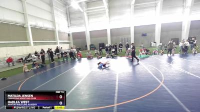45-47 lbs Round 2 - Matilda Jensen, Champions Wrestling Club vs Hadlea West, Aviator Wrestling Academy