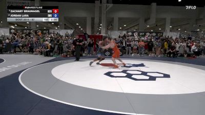 87 lbs Champ. Round 1 - Zachary Braunagel, Illinois Regional Training Center/Illini WC vs Jordan Lara, 505 Wrestling Club