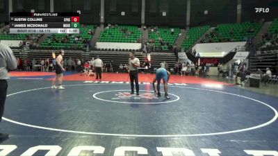 5A 175 lbs Cons. Round 2 - Justin Collins, Center Point HS vs James Mcdonald, Moody Hs