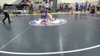 120 lbs Cons. Semi - Colton Peterson, Wayzata Youth Wrestling vs Axel Tollefson, MN Elite