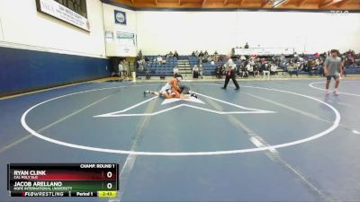 174 lbs Champ. Round 1 - Jacob Arellano, Hope International University vs Ryan Clink, Cal Poly SLO