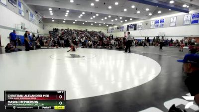 56 lbs Champ. Round 1 - Mason Mcpherson, Rancho Bernardo Wrestling Club vs Christian Alejandro Meraz, Total Kaos Wrestling Club