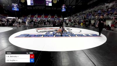 100 lbs Cons 8 #2 - Kaiden Belinsky, IA vs Damian Trujillo, NM