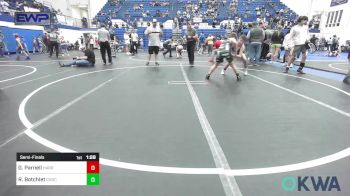 100 lbs Semifinal - Greysen Parnell, Harrah Little League Wrestling vs Reid Botchlet, Choctaw Ironman Youth Wrestling