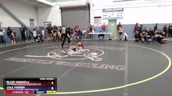 71 lbs Cons. Round 1 - Blaze Wonhola, Anchorage Freestyle Wrestling Club vs Cole Hansen, Soldotna Whalers Wrestling Club