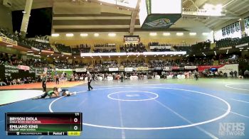 171 lbs Cons. Semi - Emiliano King, Colony High School vs Bryson Diola, Eagle River High School