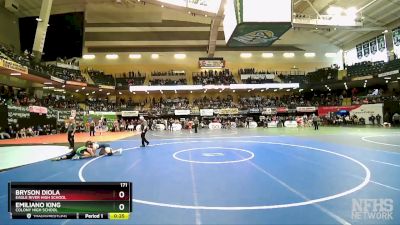 171 lbs Cons. Semi - Emiliano King, Colony High School vs Bryson Diola, Eagle River High School