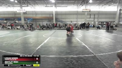 115-130 lbs Round 2 - Bentley Irish, 208 Badgers vs Logan Nokes, Garden Valley WC