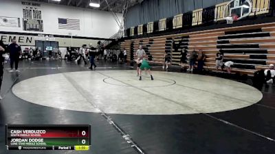 100 lbs Semifinal - Jordan Dodge, Lone Star Middle School vs Cash Verduzco, South Middle School