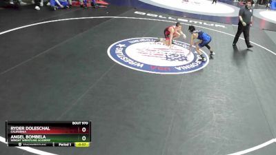 100 lbs Cons. Semi - Ryder Doleschal, California vs Angel Bombela, Wright Wrestling Academy