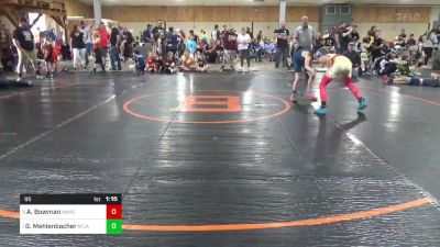 95 lbs Consi Of 8 #2 - Avery Bowman, Waverly vs Garrett Mehlenbacher, Atlanta