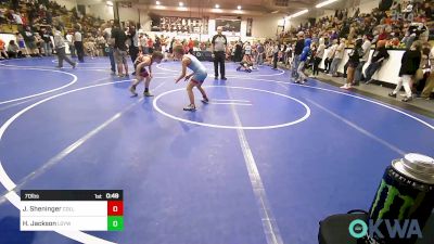 70 lbs Semifinal - Jet Sheninger, Collinsville Cardinal Youth Wrestling vs Hunter Jackson, Locust Grove Youth Wrestling