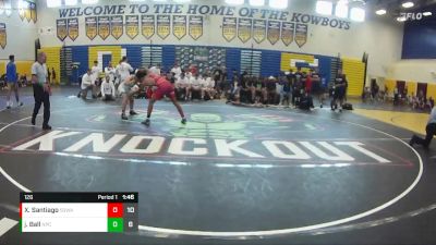 126 lbs Round 5 (8 Team) - Xavier Santiago, SOWA /HWC vs James Ball, Naperville Central