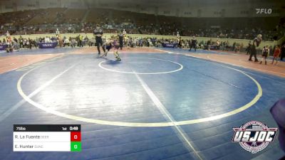 75 lbs Consi Of 8 #1 - Rayce La Fuente, Deer Creek Youth Wrestling vs Emery Hunter, Duncan Demon Wrestling