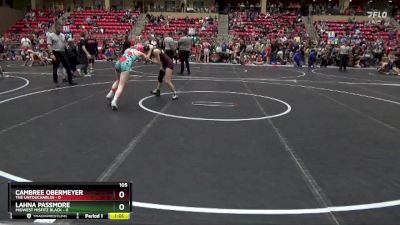 105 lbs Round 2 (6 Team) - Cambree Obermeyer, The Untouchables vs Lahna Passmore, Midwest Misfitz Black