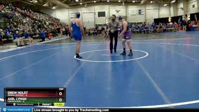 220 lbs Quarterfinals (8 Team) - Drew Holdt, Omaha Central vs Axel Lyman, Lincoln East