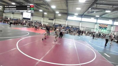 62 lbs Consi Of 8 #2 - Ella Degroat, Dominate Club Wrestling vs Coen Romero, Desert Dogs WC