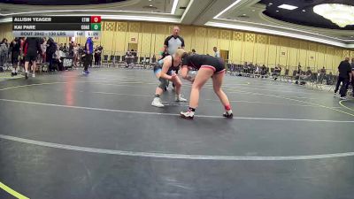 130 lbs Round Of 16 - Allisin Yeager, Etiwanda HS vs Kai Pare, Coast Wr Ac