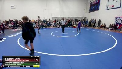 101-103 lbs Round 2 - Christian Ward, Glenrock Intermediate Middle School vs Nathan Schierkolk, Centennial Middle School