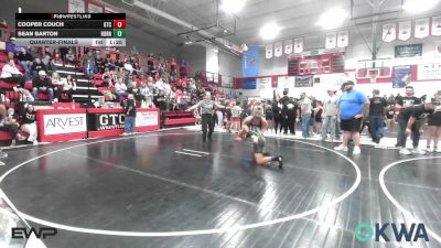 120 lbs Quarterfinal - Cooper Couch, Grove Takedown Club vs Sean Barton, Hornet Wrestling Club