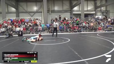 90 lbs Cons. Round 2 - Fisher Yeager, Gray County vs Elijah Dickson, Greater Heights