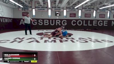 174 lbs Cons. Round 2 - Nick Alexander, Augsburg vs Kamden Goering, Luther