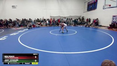 70-75 lbs Round 3 - Ben Pence, Laramie Middle School vs Andy Schauer, H.E.M. Middle School