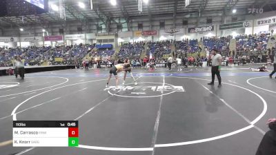 110 lbs Consi Of 16 #1 - Mario Carrasco, Erwin Middle School vs Kelton Knorr, Sargent Farmers MS