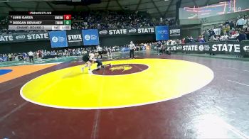 Boys 3A 132 lbs Champ. Round 2 - Deegan Devaney, Timberline vs Luke Garza, Kent Meridian