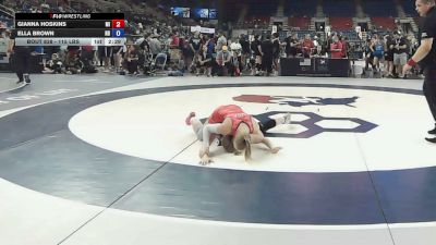 115 lbs Cons. Rd Of 64 - Gianna Hoskins, Michigan vs Ella Brown, North Dakota