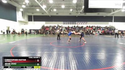 157 lbs Cons. Round 3 - Kevin Zhao, Valencia vs Christopher Mattar, University