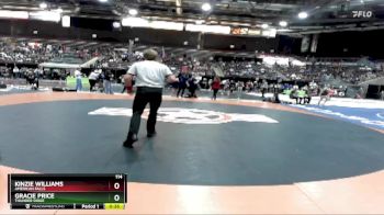 114 lbs 5th Place Match - Kinzie Williams, American Falls vs Gracie Price, Thunder Ridge
