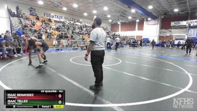 132 lbs Cons. Round 5 - Isaac Tellez, Victor Valley vs Isaac Benavidez, Marshall