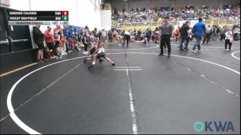 70 lbs Quarterfinal - Emeree Calkins, Pawhuska Elks Takedown vs Violet Mayfield, Madill Takedown