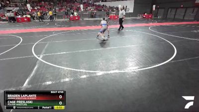 100 lbs Cons. Semi - Cage Preslaski, Pulaski Wrestling vs Braden LaPlante, Askren Wrestling Academy