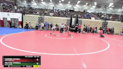 96-104 lbs Round 3 - Peyton Vowels, Unattached vs Camden Duvall, Southport WC